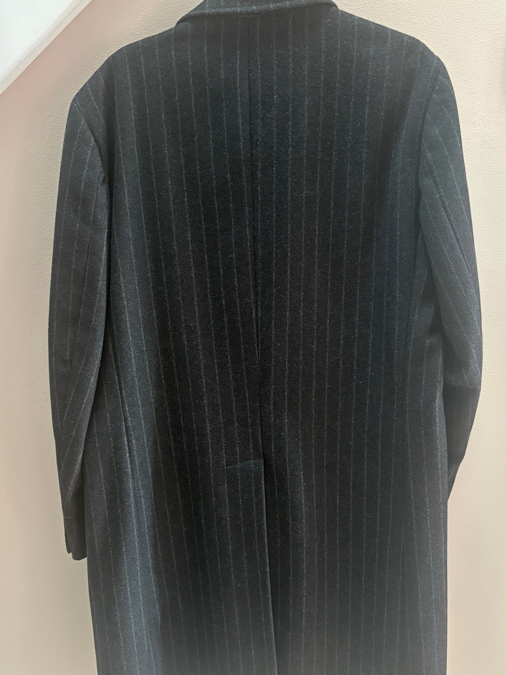 Cuseri Italy Wool Cashmere Pinstripe Overcoat 46 XXL - Picture 2 of 16
